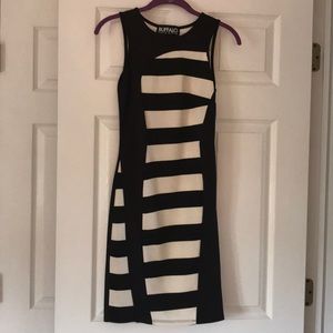Black and white striped dress